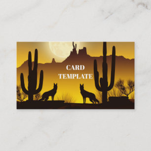 Tarjeta de visita Coyote Wolf para el desierto de 