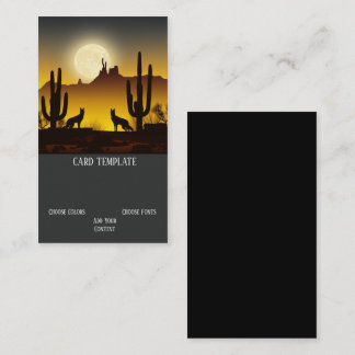 Tarjeta de visita Coyote Wolf para el desierto de 
