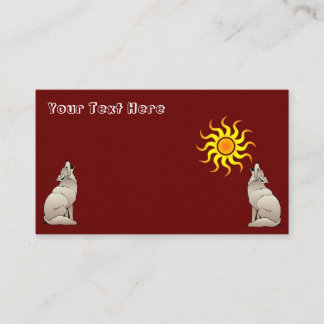 TARJETA DE VISITA COYOTES CON UN SOL SUDOCCIDENTAL