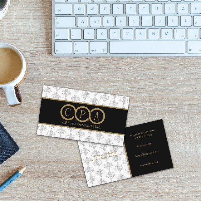 Tarjeta De Visita CPA | Contabilidad Profesional White | Negro (Subido por el creador)