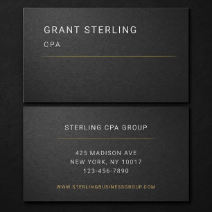 Tarjeta De Visita CPA Profesional Negro