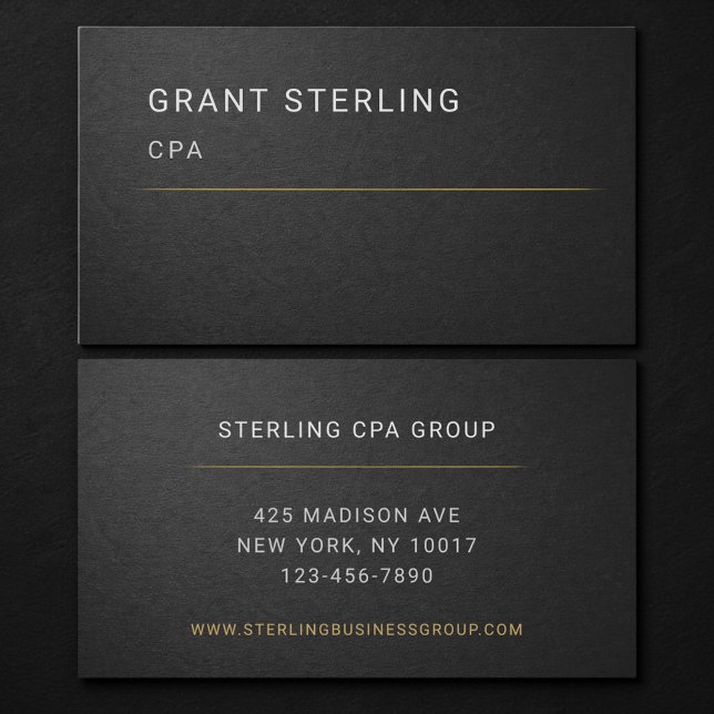 Tarjeta De Visita CPA Profesional Negro  (Subido por el creador)
