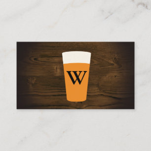 Tarjeta De Visita Craft Beer   Grano de madera