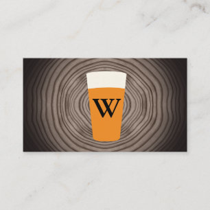 Tarjeta De Visita Craft Beer   Grano de madera