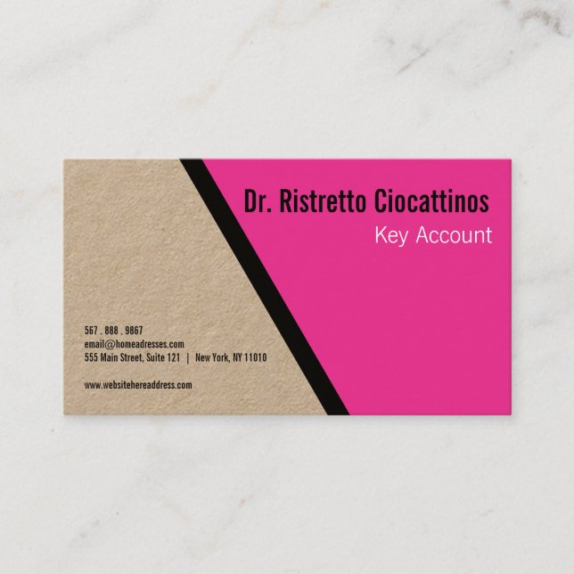 Tarjeta De Visita Craft geométrico negro negrita (Anverso)