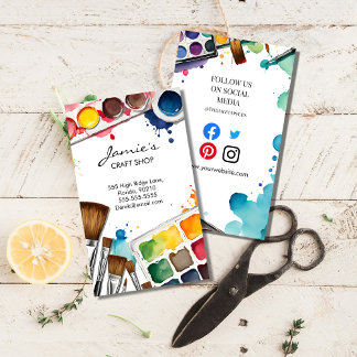 Tarjeta De Visita Craft Shop Business Card | Paint & Art Studio