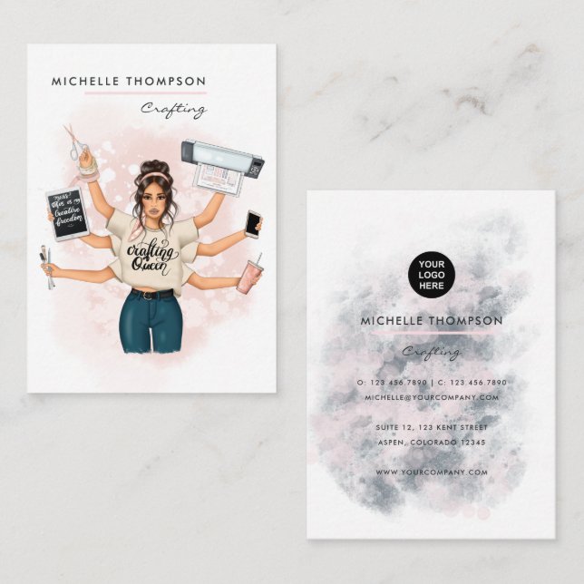 Tarjeta De Visita Crafting Queen Business Card (Anverso / Reverso)