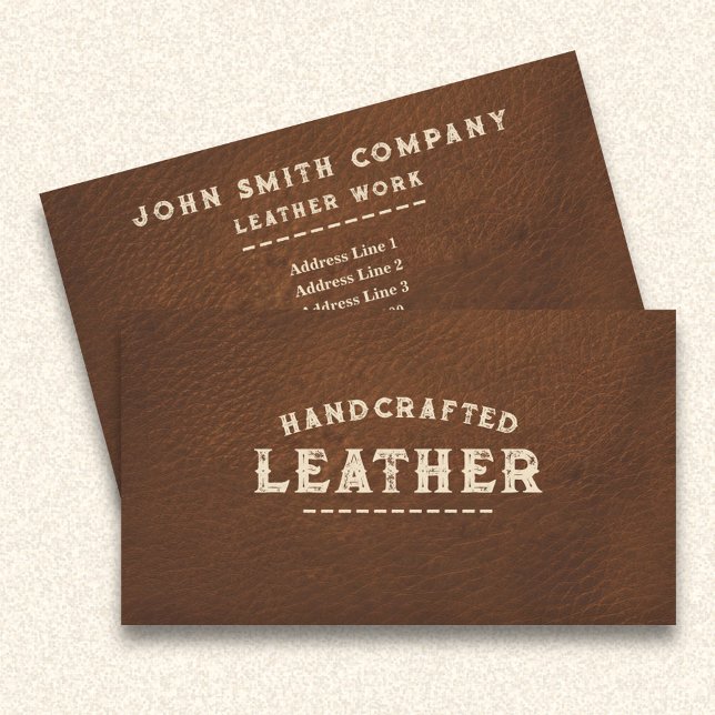 Tarjeta De Visita Craftsman Brown (Leatherworker Craftsman Brown Business Card)