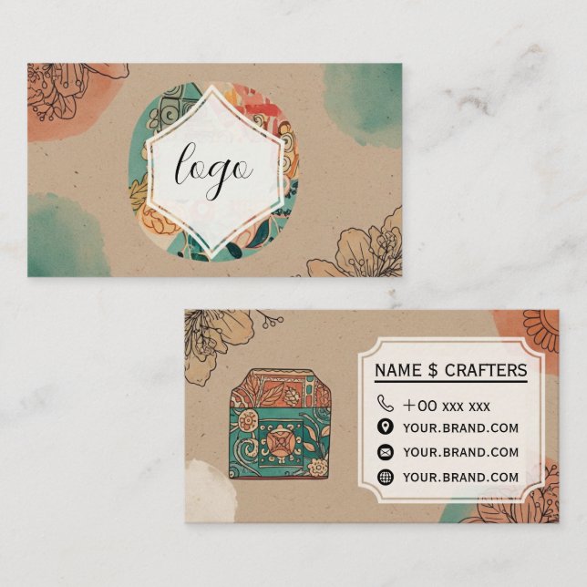 Tarjeta De Visita Crafty Brand Business Card (Anverso / Reverso)