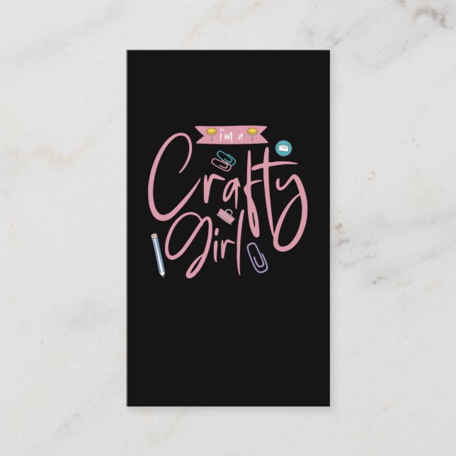 Tarjeta De Visita Crafty Scrapbooking Chica Crafting Love (Anverso)