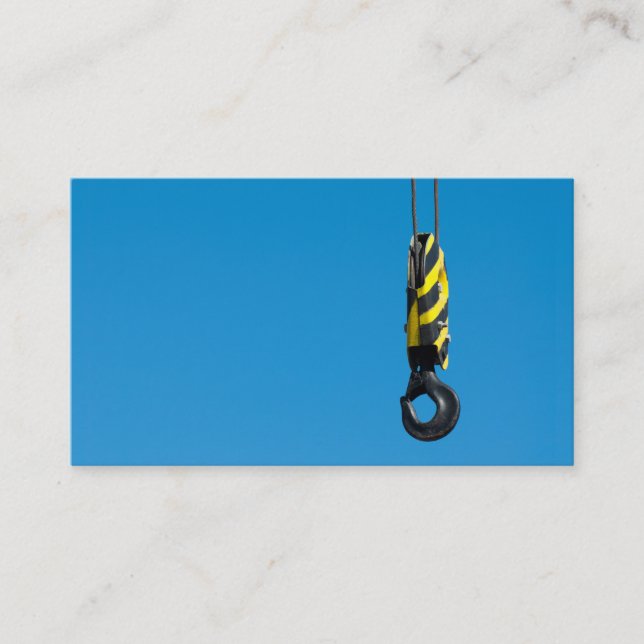 Tarjeta De Visita Crane gancho personalizado con amarillo y negro (Anverso)