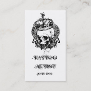 Tarjeta De Visita Cráneo con el artista del tatuaje de la corona