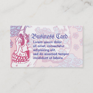 Tarjeta De Visita Cráneo de Blossom Rosa