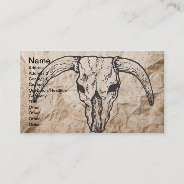 Tarjeta De Visita Cráneo de Bull del fonolocalizador de bocinas (Anverso)