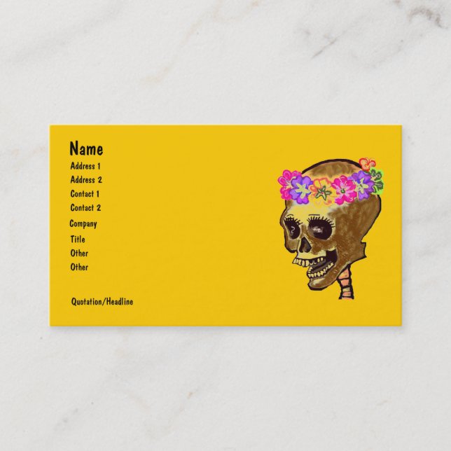 Tarjeta De Visita Cráneo esquelético colorido (Anverso)