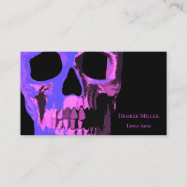 Tarjeta De Visita Cráneo gótico Guay Pink Purple Black Macabre