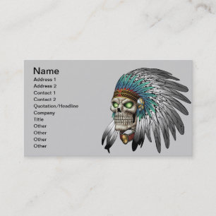 Tarjeta De Visita Cráneo gótico tribal indio del nativo americano