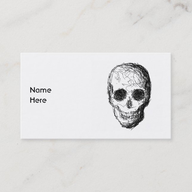 Tarjeta De Visita Cráneo negro (Anverso)