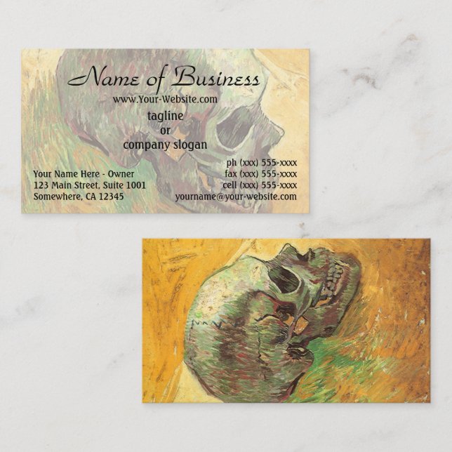 Tarjeta De Visita Cráneo por Vincent van Gogh (Anverso / Reverso)