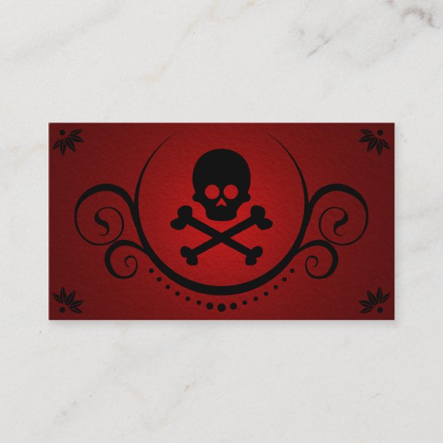 Tarjeta De Visita cráneo y sofisticaciones de la bandera pirata (Anverso)