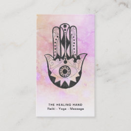 Tarjeta De Visita *~* Cráter de la mano de Moon Hamsa de la Enseñanz