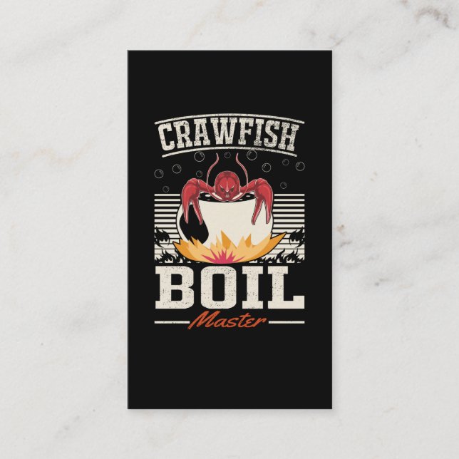 Tarjeta De Visita Crawfish Boil Master Crayfish Comedor (Anverso)