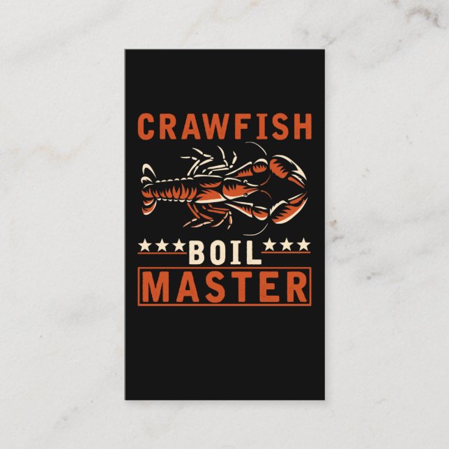 Tarjeta De Visita Crawfish Hervir Master Funny Crayfish Cook (Anverso)