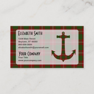 Tarjeta De Visita Crawford Tartan Plaid Anchor