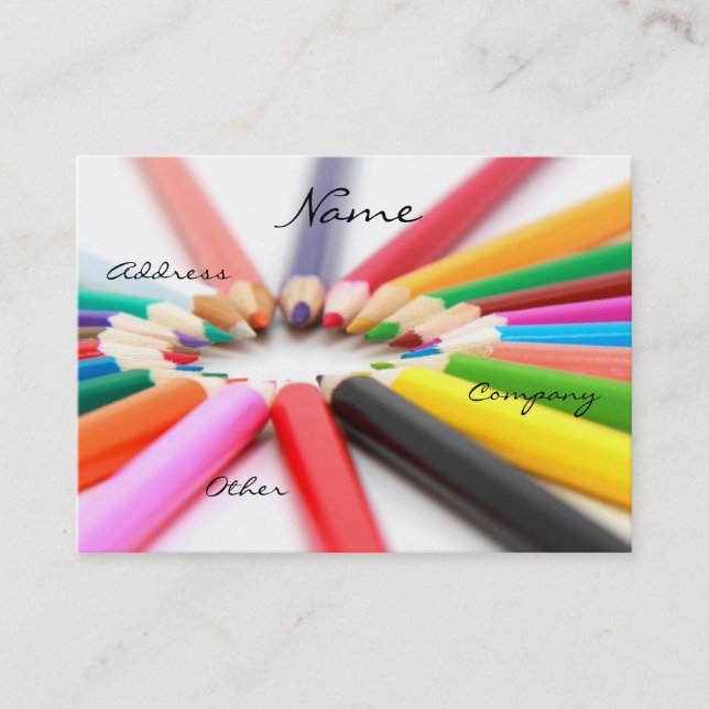 Tarjeta De Visita Crayon de lápiz de artista (Anverso)