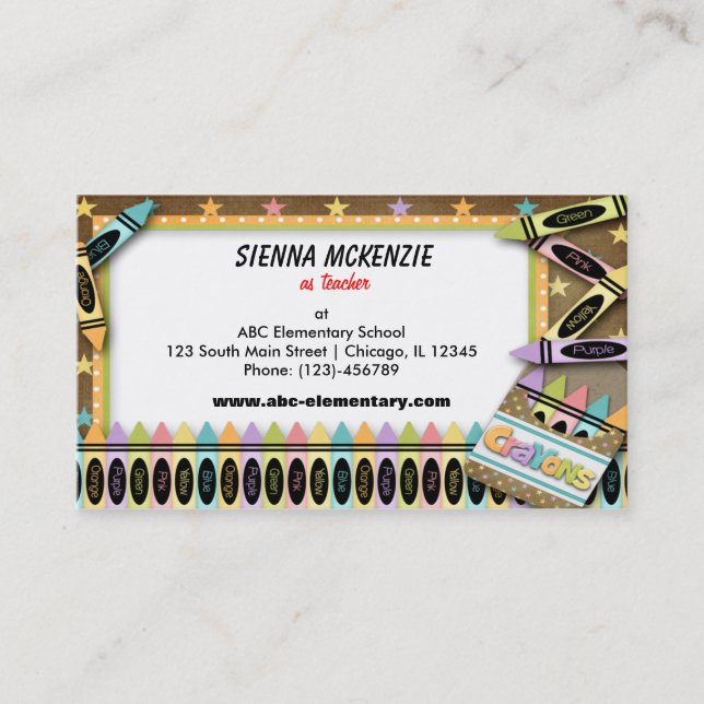 Tarjeta De Visita Crayones (Anverso)