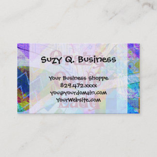 Tarjeta De Visita Crazy Craft Lady Blue Purple Butfly Chevron Col