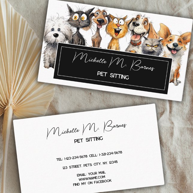 Tarjeta De Visita Crazy Crazy Cats Perros Mascota Sitter Blanco mode (Subido por el creador)