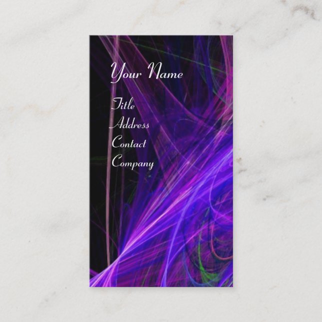 Tarjeta De Visita CRAZY FOTON MONOGRAM gema azul púrpura (Anverso)