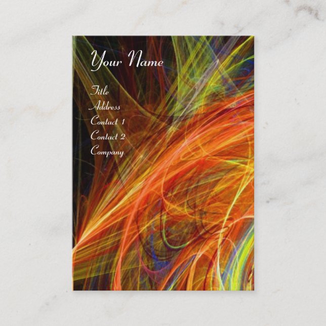 Tarjeta De Visita CRAZY PHOTON naranja vibrante negro rosa (Anverso)