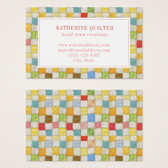 Tarjeta de visita CRAZY QUILT Oceana 3.54x2.165 (Anverso y reverso)