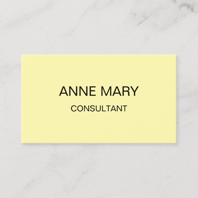 Tarjeta De Visita Crea Marfil Amarillo moderno profesional Minimalis (Anverso)