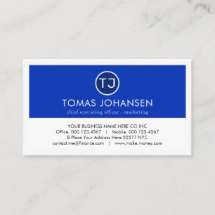Tarjeta De Visita Crea tu monograma Capas azules y blancas