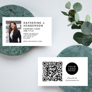 Tarjeta De Visita Crea tu propia foto QR de logo personalizado moder