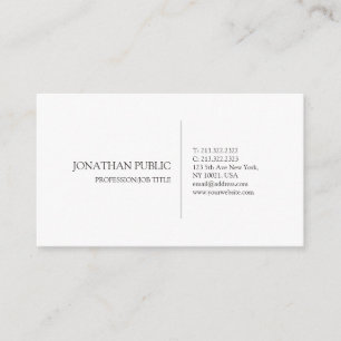 Tarjeta De Visita Crea Tu Propia Llanura Elegante Blanca Y Moderna