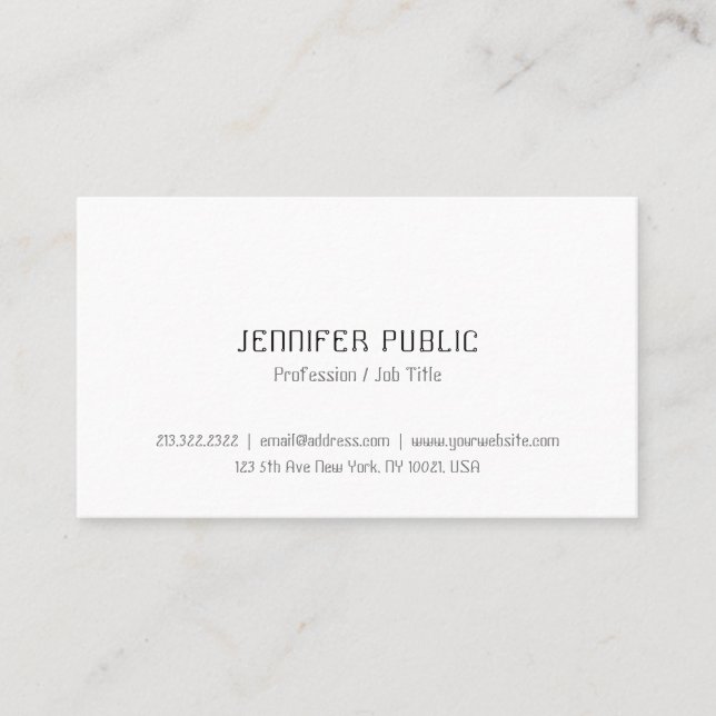 Tarjeta De Visita Crea Tu Propia Plantilla Elegante Simple Y Moderna (Anverso)