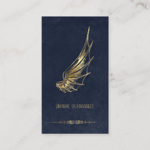 Tarjeta De Visita Crea tu propio ala de dragón azul y dorado