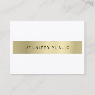 Tarjeta De Visita Crea tu propio blanco dorado moderno sofisticado