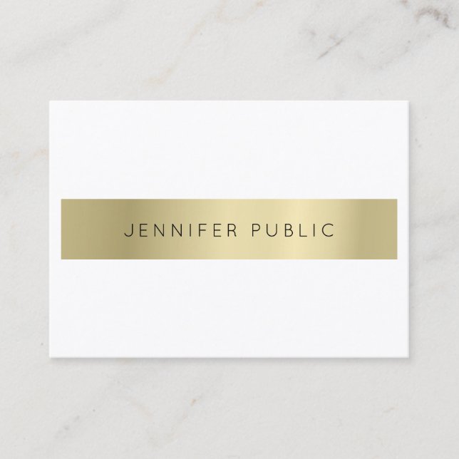 Tarjeta De Visita Crea tu propio blanco dorado moderno sofisticado (Anverso)