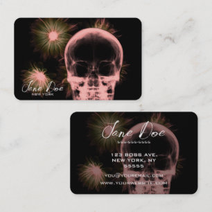 Tarjeta De Visita Crea tu propio cráneo y flores de rayos X