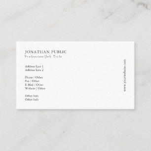 Tarjeta De Visita Crea tu propio diseño elegante moderno blanco limp