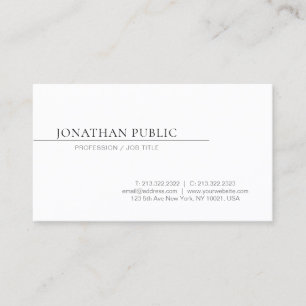 Tarjeta De Visita Crea tu propio diseño minimalista elegante llanura