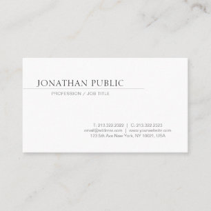 Tarjeta De Visita Crea Tu Propio Diseño Simple Elegante Llanto Blanc