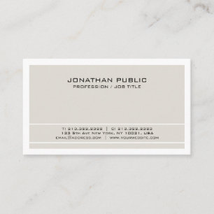 Tarjeta De Visita Crea tu propio elegante moderno beige blanco simpl