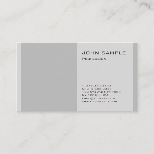Tarjeta De Visita Crea tu propio gris profesional moderno y sencillo (Anverso)