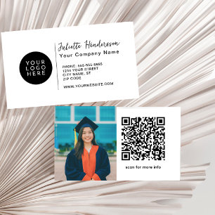 Tarjeta De Visita Crea tu propio logotipo personalizado Foto QR Eleg